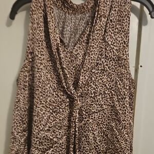 Karlie Animal Print Reversible Sleeveless Blouse